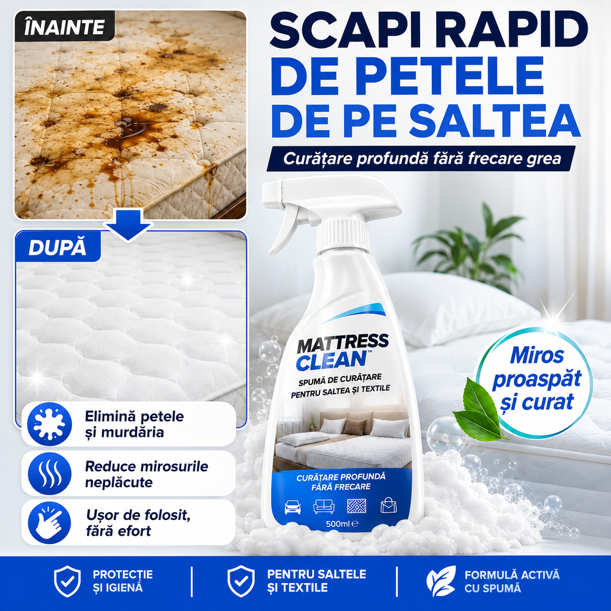 Soluție curățare saltea
